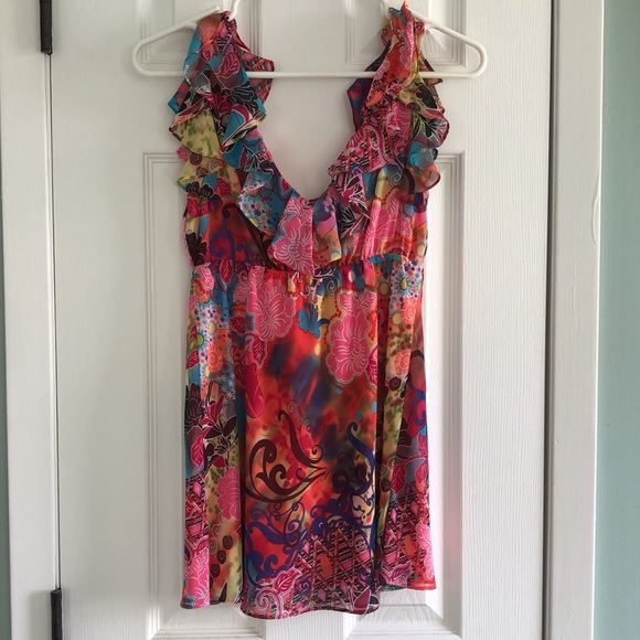 Bisou Bisou summer flowy tank blouse - Picture 2 of 7